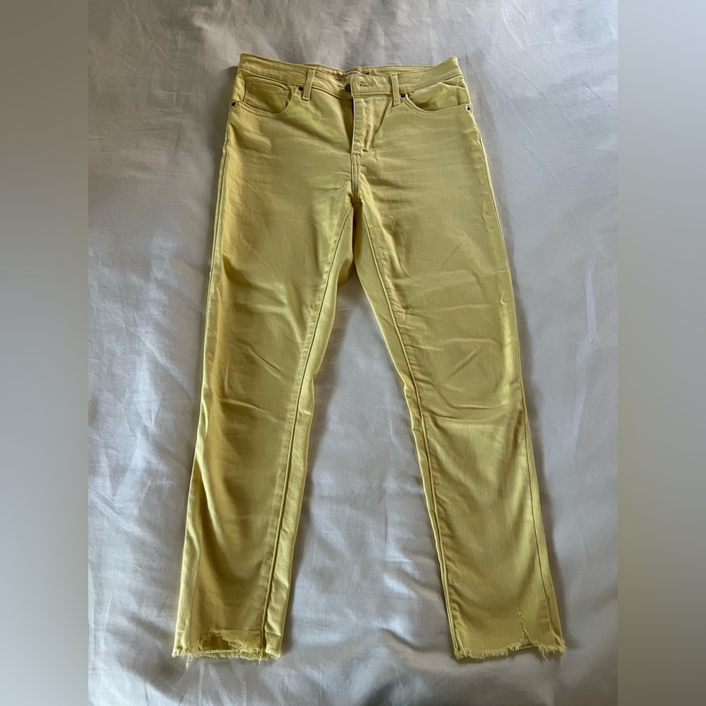 Levi's Light Yellow Denim Pants 721 high rise skinny